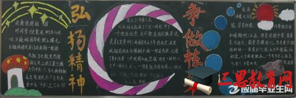  學長征精神黑板報設計圖片