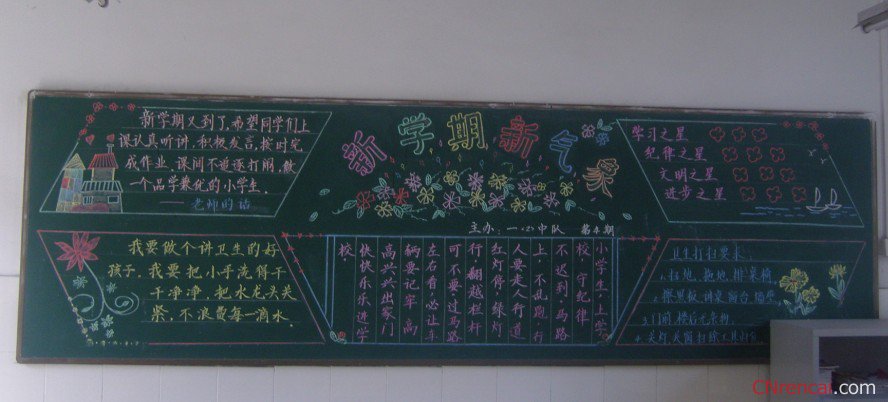 新學期新氣象黑板報版面設計圖2016