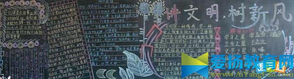 小學(xué)講文明樹新風(fēng)黑板報的設(shè)計素材