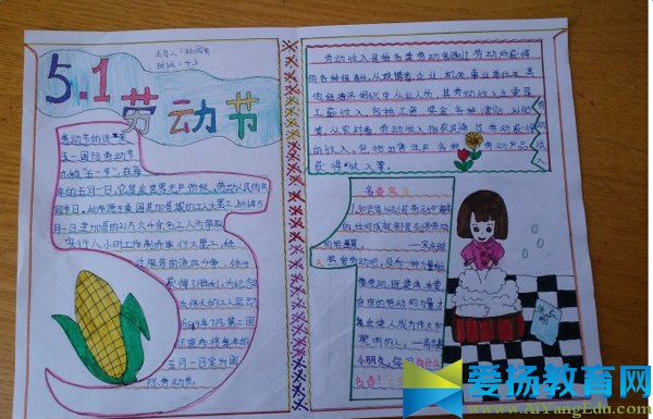 慶祝五一勞動節手抄報圖片