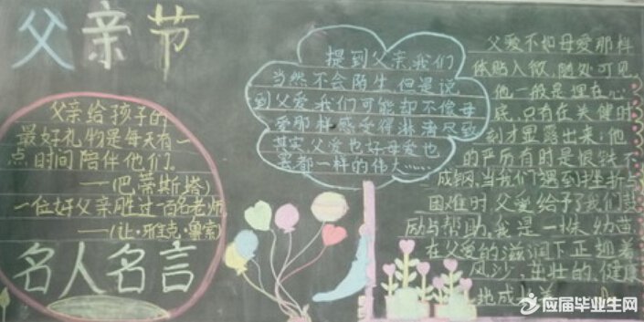 中學父親節黑板報文字內容