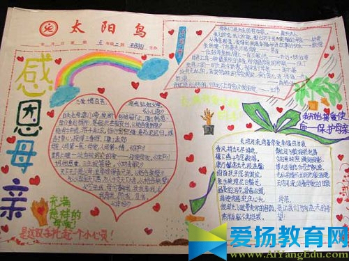 母親節手抄報簡單又漂亮圖片大全_慶祝母親節手抄報圖片