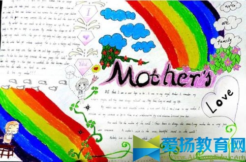 一年級母親節手抄報圖片簡單又漂亮設計大全_一年級母親節手抄報資料內容