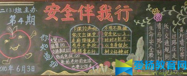 小學生安全在我心中黑板報版面設計圖