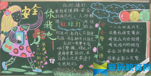 小學生安全黑板報設計圖