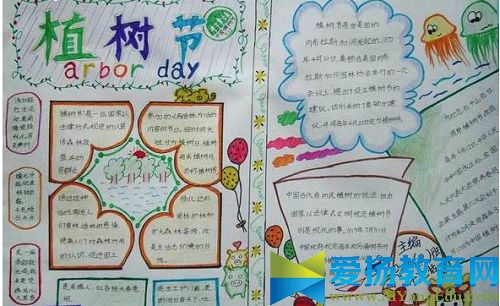 小學生植樹節手抄報三年級2017