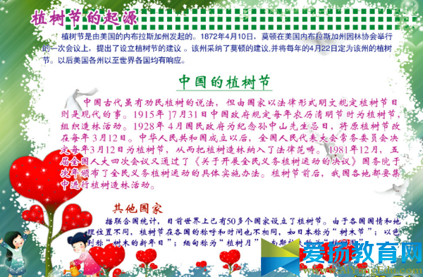 植樹節手抄報設計圖片