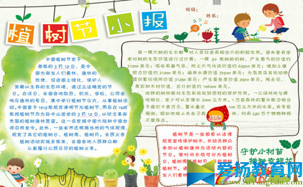 二年級植樹節(jié)手抄報設(shè)計圖
