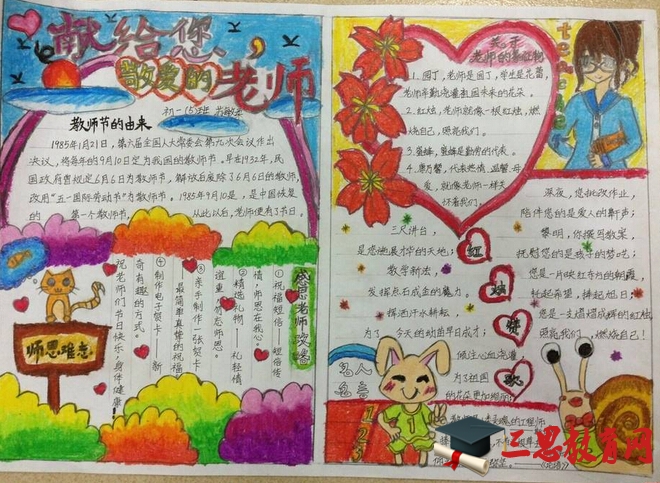 2015最新關于教師節的手抄報圖片內容